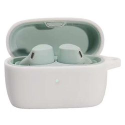 Jabra Elite 4 Active Wireless -kuulokkeiden suojakotelon kansi pestävä silikoniholkki roikkuvalla soljella Wigslar Valkoinen