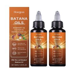 Batanaöljy hiustenkasvuun, 4-in-1 puhdas ja jalostamaton hondurasilainen öljy rosmariinilla, risiinilla ja kurpitsansiemenöljyllä, ravitsee, vahvis...