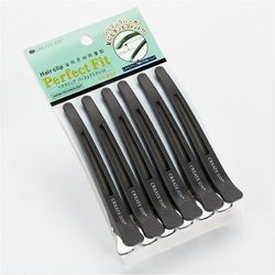 6pcs Hair Clips Pro Salon Frisør klemmer Klip Gummi Hår sektionsopdelning Clip Hairpin Styling Tilbehør Grå