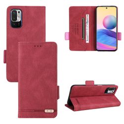 Gangxun Etui til Xiaomi Redmi Note 10 5g læderetui Folio Flip med kreditkortspor Etui Coque Rød