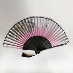 Antik silke bambus held og lykke gave to Qingyixiao Portable Folding Fan 28