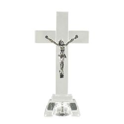 Kristalli-Jeesus ristipatsas kotikirkon työpöydän koristeluun uskonnollinen lahja luovalle hahmolle käsityökoriste Monivärinen