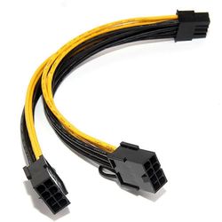 18AWG 8Pin - dual 8Pin (6 + 2) virtajohto GPU virtajohto Tesla K80 M40 M60 P40 P100 ,20CM musta keltainen