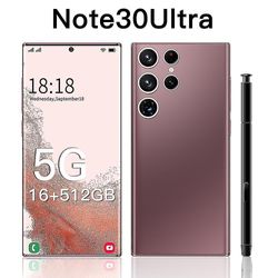 Fashion Girl Note30ultra 6,8-tums Android Smartphone, 16gb + 512GB, Svart Guld