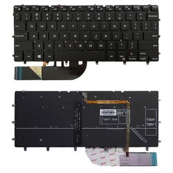 JVY Amerikansk versionstastatur med tastatur baggrundsbelysning til DELL Inspiron XPS 13 7000 7347 7348 7352 7353 7359 15 7547 7548 9343 9350 9360 ...