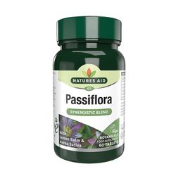 Natures Aid Passiflora, Sitruunamelissa & Avena Sativa , 60 Tablettia