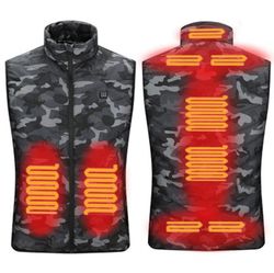 Barsinfi Opgraderet opvarmet vest til kvinder mænd, Smart Electric Heating Vest genopladelig camouflage 3XL