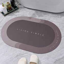 Super absorberende bademåtte Hurtig tørring Badeværelse Tæppe Skridsikker Indgang Doormat Nappa Hud Gulvmåtter Toilet Carpet Home Decor 01 Rød 60x90cm