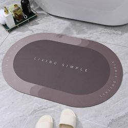 Super absorberende bademåtte Hurtig tørring Badeværelse Tæppe Skridsikker Indgang Doormat Nappa Hud Gulvmåtter Toilet Carpet Home Decor 01 Rød 40x60cm