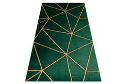 RugsX Eksklusiv EMERALD Carpet 1013 glamour, stilfuld geometrisk flaske grøn / guld 140x190 cm