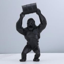 40cm Nordiskt geometriskt djur King Kong skulptur hiss skopa simulering Orlinski Gorilla figur staty vardagsrum heminredning bästa presenten Svart ...