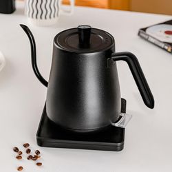 Kakanwo Køkkentilbehør Elkedel Svanehalskedel, 800 ml vandkedel, Tekande rustfrit stål til kaffe og te med hurtig opvarmning, automatisk slukning a...