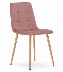 Viking Choice Velvet spisebordsstol KARA - 44,5x50,5x87cm - pink, træ look