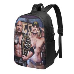WWE-reppu USB-latausportilla, matkakannettavan reppu, vedenpitävä College School -tietokonelaukku, kestävä päiväreppu, sopiva 16 tuuman kannettava ...
