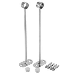 kattoon asennettava kiinnike, vaatekaapin putkikiinnike, 25 mm halkaisija, vaatekaapin tankovipu tukipidike putken kylki Hopea