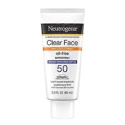 Neutrogena Clear Face Breakout Free Oil Free Oil Free Sunscreen SPF 50 3oz / 88ml