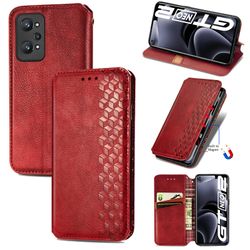 Kompatibel med Realme Gt Neo2 Flip Case Etui Vintage Wallet Flip Cover med magnetisk lukning Coque - Blå rød