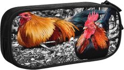 Kana kukko Suuri kynäpussi 2 lokerolla Lyijykynän kotelo Kynäpussi Laukku Järjestäjä tytöille Pojille Opiskelijakoulu Toimisto College - VÄRI One Size