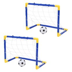 8x Innendørs Mini Folding Fotball Fotball Mål Post Net Set + pumpe Kids Sport Utendørs Home Game Toy