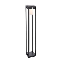 Endon Collection Lighting Hallam Moderne Solar Powered Dæmpbar LED Høj pullert lampe tekstureret sort, PIR Motion &Day Night Sensorer, Varm Hvid, IP44