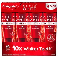 Colgate Optic White Renewal Iskunkestävä valkohampaita valkaiseva hammastahnapakkaus, 4 ea