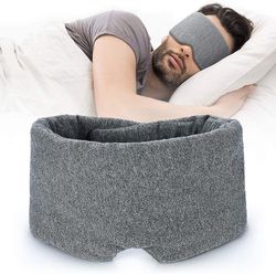 Linkrunning 100% håndlavet bomuldssovemaske Blackout - behagelig og åndbar øjenmaske til at sove Justerbar blinder bind for øjnene Fly med rejsepos...