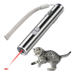 Usb oppladbare kjæledyr leker katt trening laserpeker med led lommelykt