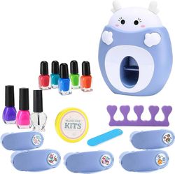 Kynsikoneen lelu | Kannettava kynsilakkaleimain lapsille - kynsisetti, jossa on 5 kuviota Kynsitaidetarrat Arkin varvaserottimet Kynsilakanpoistoai...