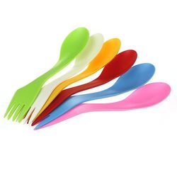 Baodan 6x Lusikka Haarukka Veitsi Camping Vaellusvälineet Spork Combo Travel Ruokailuvälineet