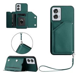 Motorola Edge 50 Fusion 5G -kotelolle Korttipidike Jalusta Skin-Touch Puhelimen Kansi Rannehihnalla Monivärinen Green