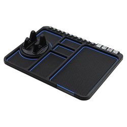 Bil instrumentbræt Anti Slip Mat Pad Gps mobiltelefon holder stå nummerplade tilbehør Blå