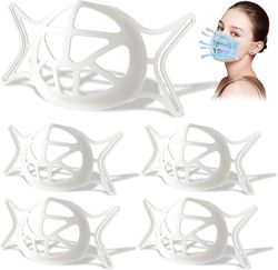 AIR Opgraderet 3D silikonemaskebeslag ansigtsmaske cool beslag med turtle form for mere pusterum (White5PCS) Hvid 5pcs