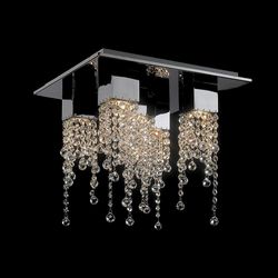 Italux Lighting Klassisk flush loft lys Chrome 5 lys med Krystal skygge, GU10