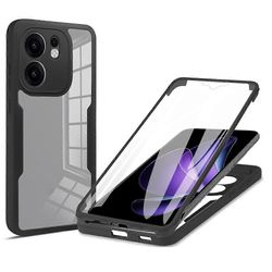 Oppo Reno13 F 5G / Reno13 F 4G -kotelolle akryyli + TPU kirkas puhelimen kansi PET-näyttökalvolla