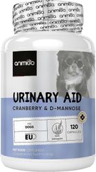 Animigo Virtsatieapu koirille 570 mg - 120 kapselia D-mannoosilla, karpalolla, astragalusjuurella