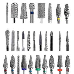 Volframikarbidi kynsien poranterän jyrsinkone manikyyriin Pedikyyri kynsitiedostot puskuri kynsitaidelaitteet Lisävarustetyökalut 34