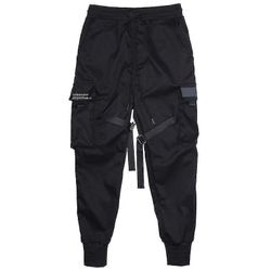 Mænd Streetwear Fashion Bomuld Joggers Sweatpants Casual Harem Bukser Sort XXXL