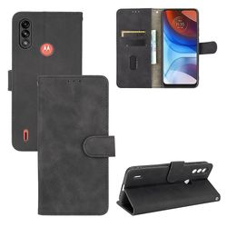Etui til Motorola Moto E7i Power Cover Premium læder med kortholder Flip Folio magnetisk etui Etui Coque - Sort