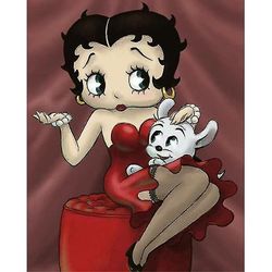 5d DIY Diamond Painting Kit Betty Boop Art Diamond Broderi Rhinestones Dekorationer til hjemmet 28 40x50cm