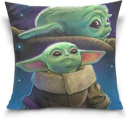 Mode og slidstærkt baby Yoda kaste pudebetræk Dekorativt pudebetræk Pudebetræk til sofa 18"X 18"