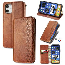 Kompatibel med iphone 12 Flip Case Etui Vintage Wallet Flip Cover med magnetisk lukning Coque - Blå brun