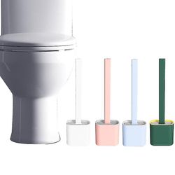 Coosilo Toilet børster Indehavere Toilet Brush Slim Holder Silikone Toilet Brush Cleaner hvid
