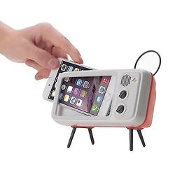 Coosilo Trådløs Bluetooth-højttaler retro tv mobiltelefon beslag 2 i 1 orange