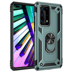 Stødsikker rustning sag for Huawei y7p/p40 lite e med støttefod all inclusive dække mørkegrønne rpc2684