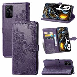 Etui til Realme Gt Neo2t Cover Læder Tegnebog Cover Prægning Mandala Magnetisk Flip Beskyttelse Stødsikker - Violet