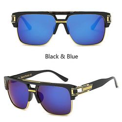 Fashion Classic Luksus Mænds solbriller [sort Frame Blue Film] sort/blå