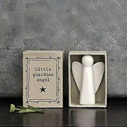 East of India Itä-Intia MINI Matchbox 'Little Guardian Angel' posliinilahja Valkoinen
