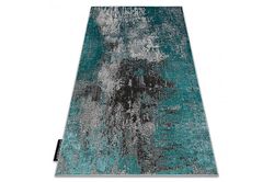 RugsX Moderne DE LUXE tæppe 570 vintage - strukturel grøn / antracit 200x290 cm
