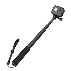 Kannettava alumiiniseos teleskooppinen toimintakamera selfie stick monopod GoProlle Musta