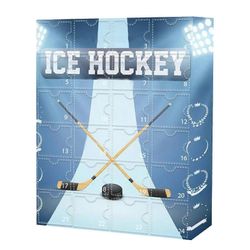 Jääkiekon joulukalenteri 2024 lapsille ja perheelle, 24 päivän joulun lähtölaskentakalenteri keräilyhahmoilla Sports Gfit - JA Oletus